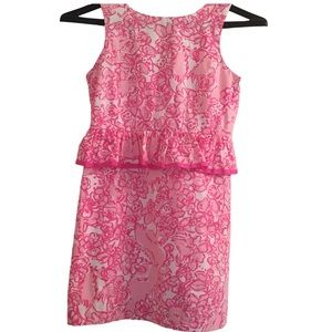 🌷Lilly Pulitzer Girls Pink Peplum Dress